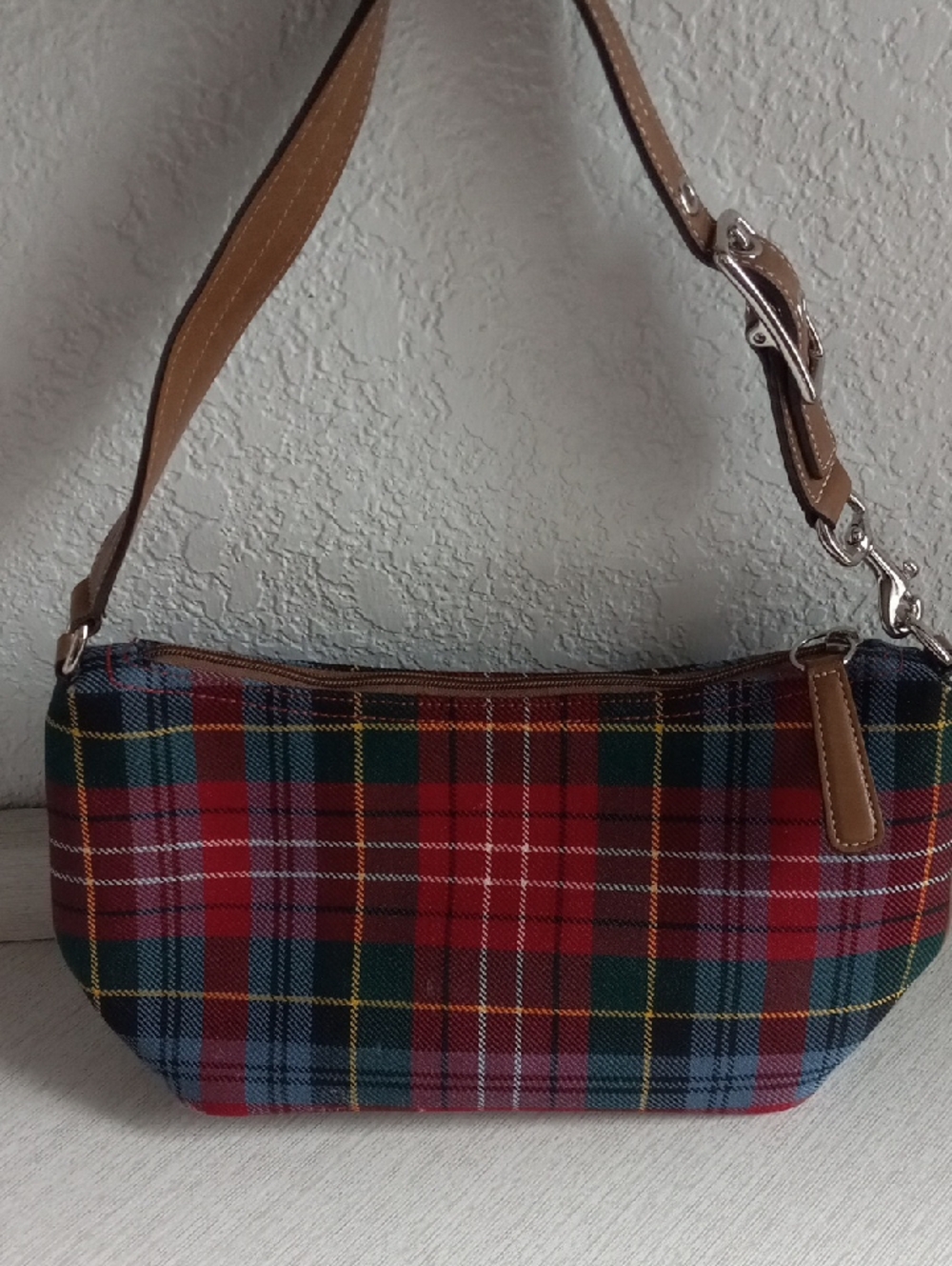 Vintage Coach 2000s Hampton Demi Shoulder Bag Y2K Wool Tartan Plaid H3J-9361 - Picture 2 of 13